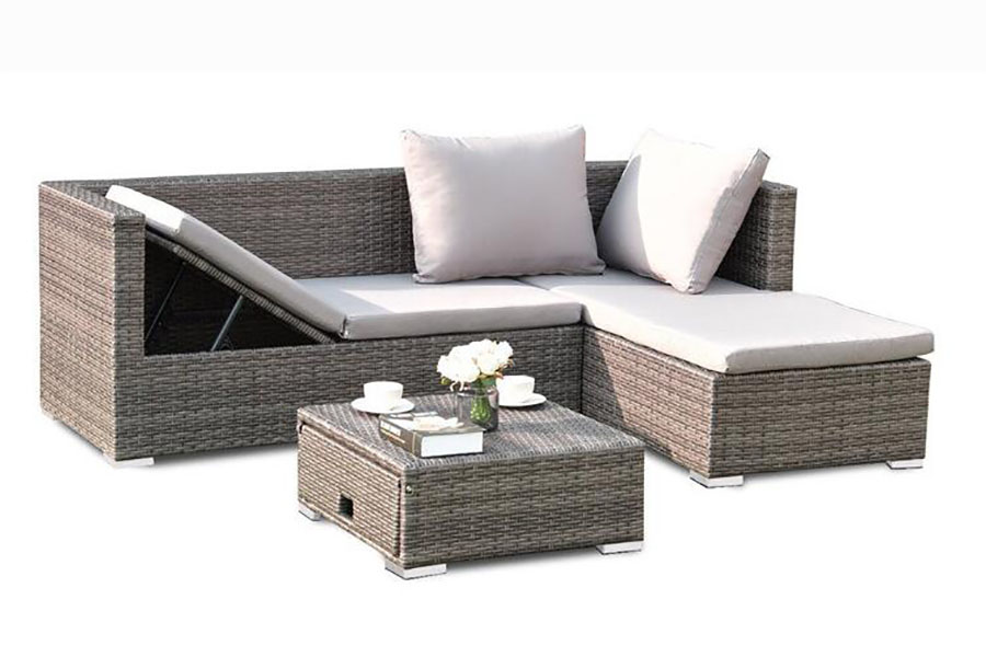 Wicker garden furniture outdoor rattan metal sectional sofa set