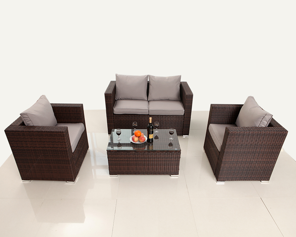 New Design Outdoor Garden Furniture Modern PE Rattan Sectional Sofa Set Patio Garden Sets