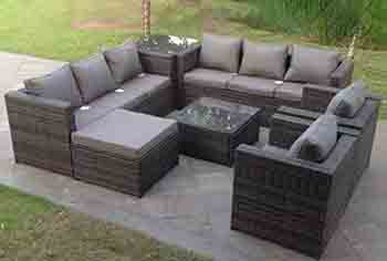 7 Piece Set Of Garden Patio Sofa Furniture With Thick Armrests/PE Wicker UV Resistant/Waterproof Mat High Quality