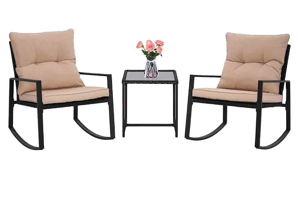 Leisure Garden furniture Outdoor Metal living room Rocking Chairs