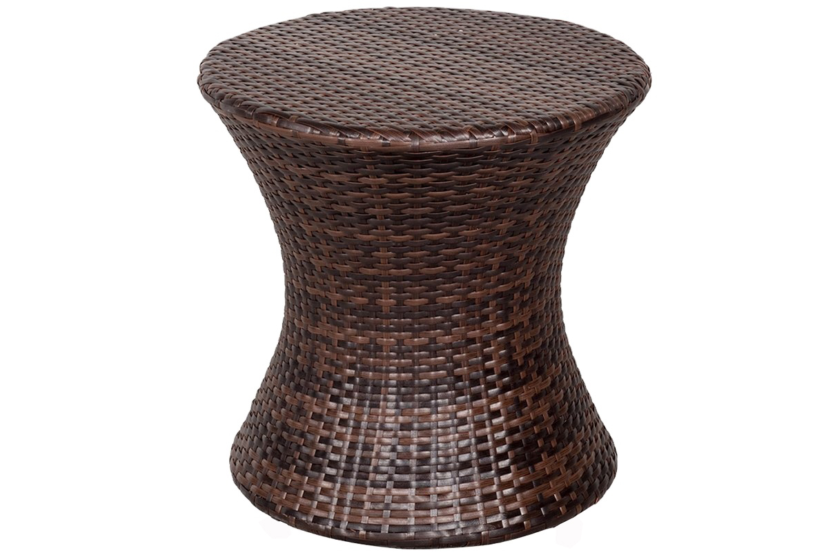 Round Rattan Side Table Cooler Bar rattan ice box