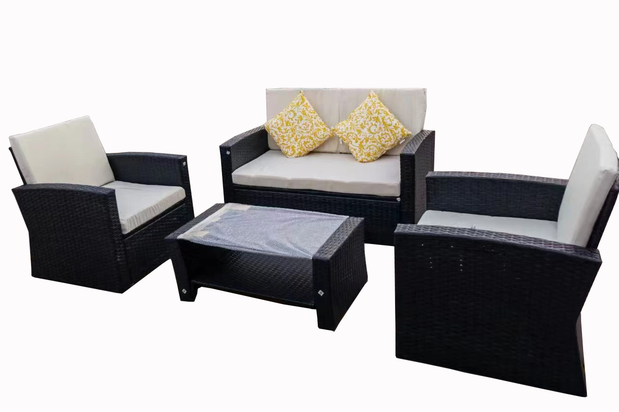 4PCS Luxury rattan wicker sofa lounge furniture garden lounge outdoor sofa Lounge Garden Sofa