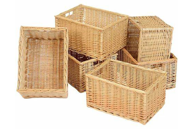 Wicker Baskets Wholesale Storage Baskets Willow Basket Gift Natural Linen Storage Boxes & Bins