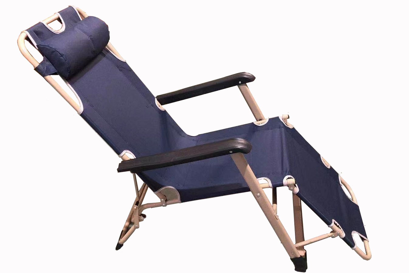 Outdoor leisure beach chair office bold two-sided tube recliner office lunch break folding recliner