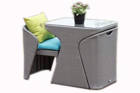 Garden furniture set for outdoor or balcony table and two chairs Rectangular