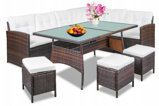 Bistro Set Patio Garden Table Chairs Set Leisure Sectional Rattan Sofa Set Outdoor Wicker Furniture