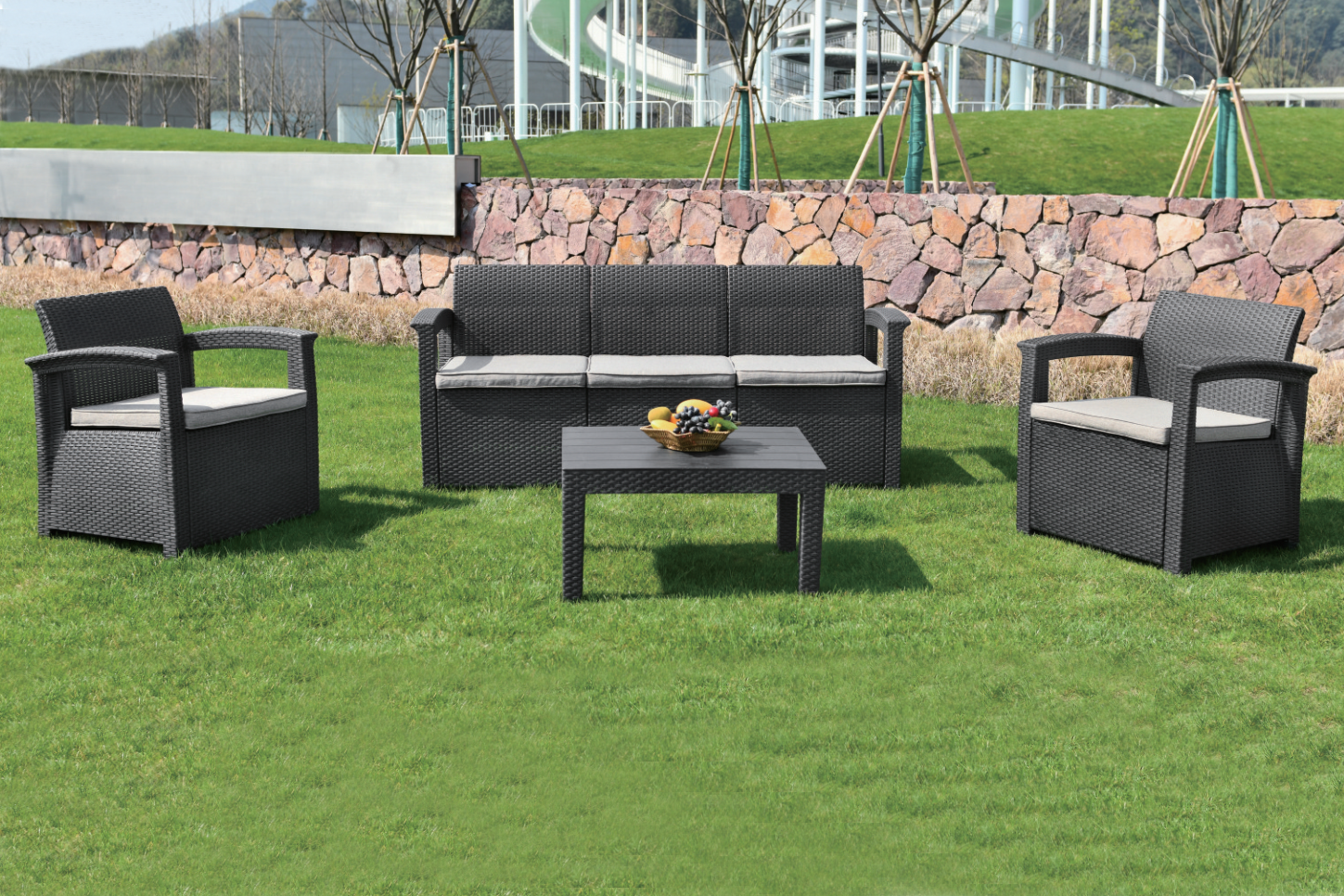 261 Rattan Look Plastic Garden Outdoor Furniture