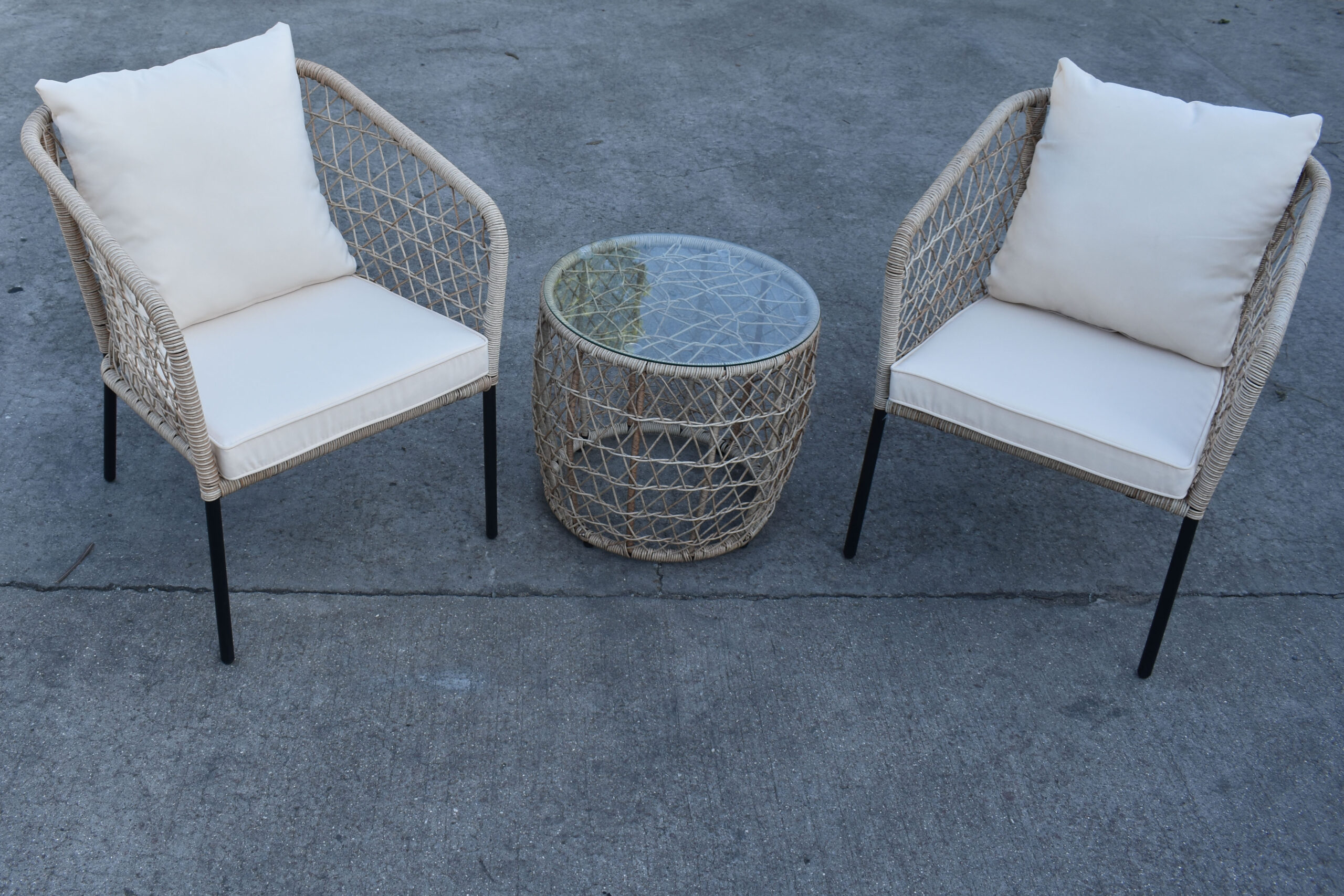 Garden Natural Rattan Bistro Set